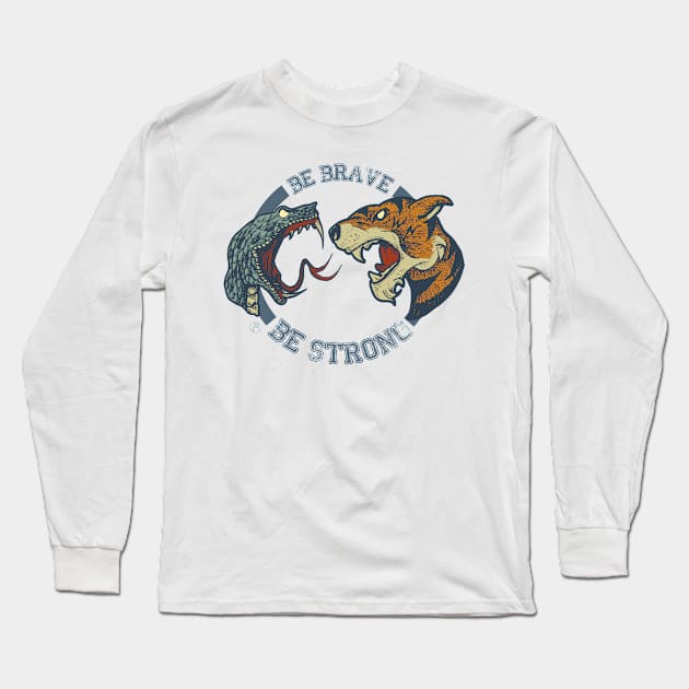 Tiger n Snake Color Long Sleeve T-Shirt by Neyc Design